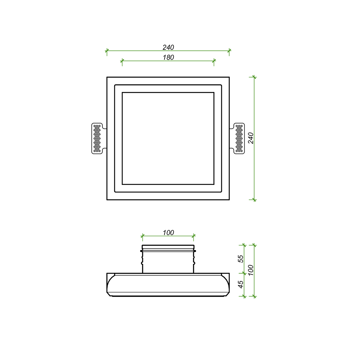Диффузор под покраску скрытого монтажа SECRET SOFT FRAME D100мм